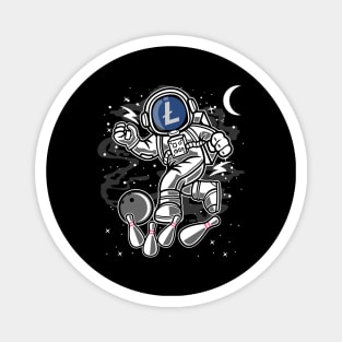 Astronaut Bowling Litecoin LTC Coin To The Moon Crypto Token Cryptocurrency Blockchain Wallet Birthday Gift For Men Women Kids Magnet